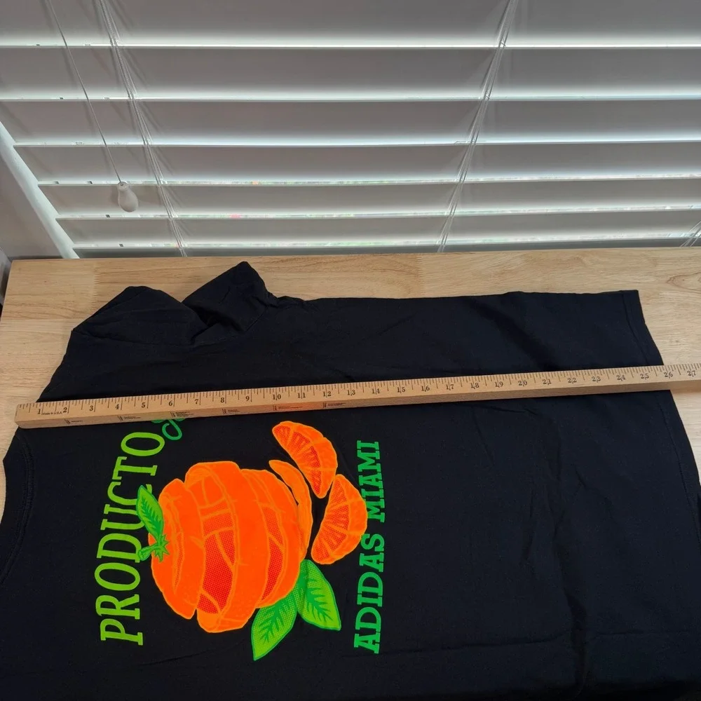 Adidas Amplifier Tee T-Shirt Men's Black Orange Citrus Graphic Crewneck - Medium
